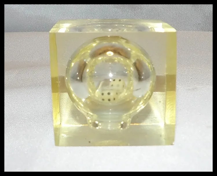 Acrylic Lucite Las Vegas Retro Prism Floating Dice Paperweights - 7