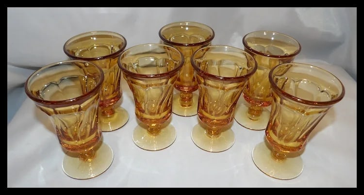 Fostoria Jamestown Amber Juice Glasses - 3