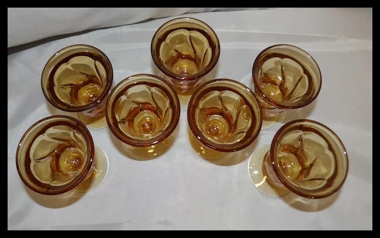 Fostoria Jamestown Amber Juice Glasses - 4