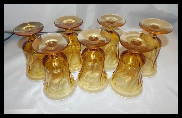 Fostoria Jamestown Amber Juice Glasses - 5