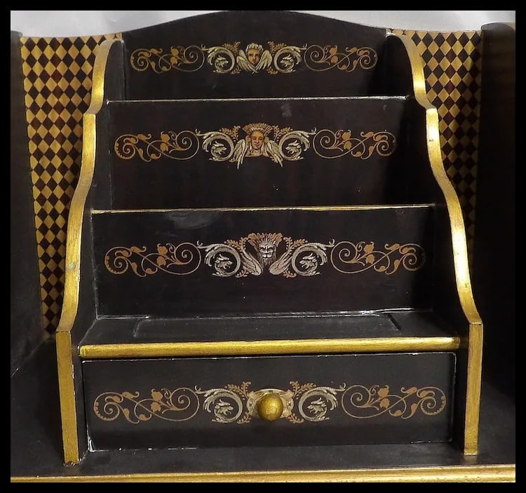 Vintage Ornate Desk Organizer with Drawer - 3