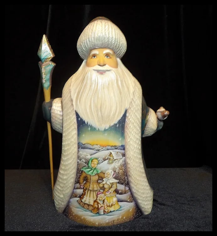 Russian Hand Carved Hand Painted Limited Edition Santa Claus - 2
