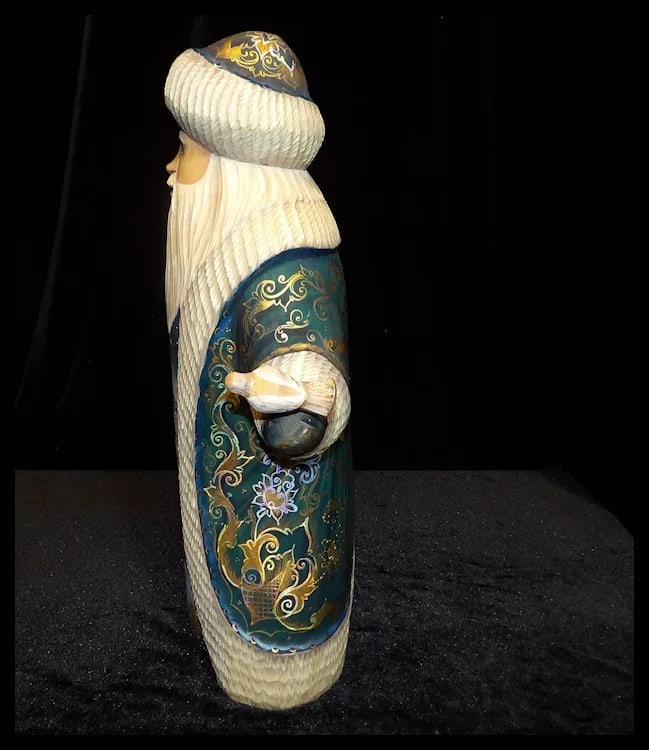 Russian Hand Carved Hand Painted Limited Edition Santa Claus - 5