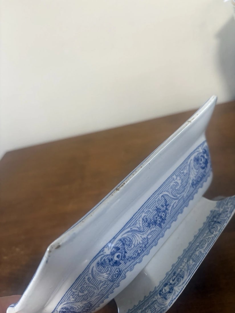 Lake Pattern Staffordshire Covered Vegetable Bowl - 6