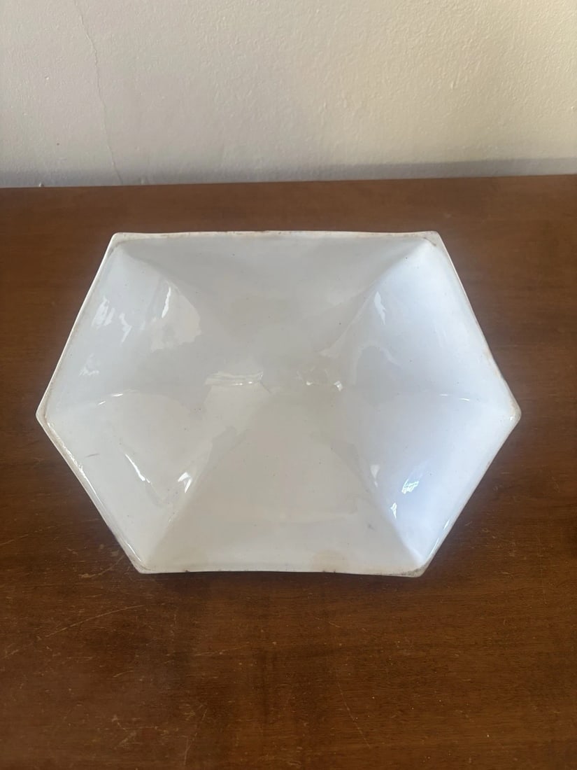 Lake Pattern Staffordshire Covered Vegetable Bowl - 8