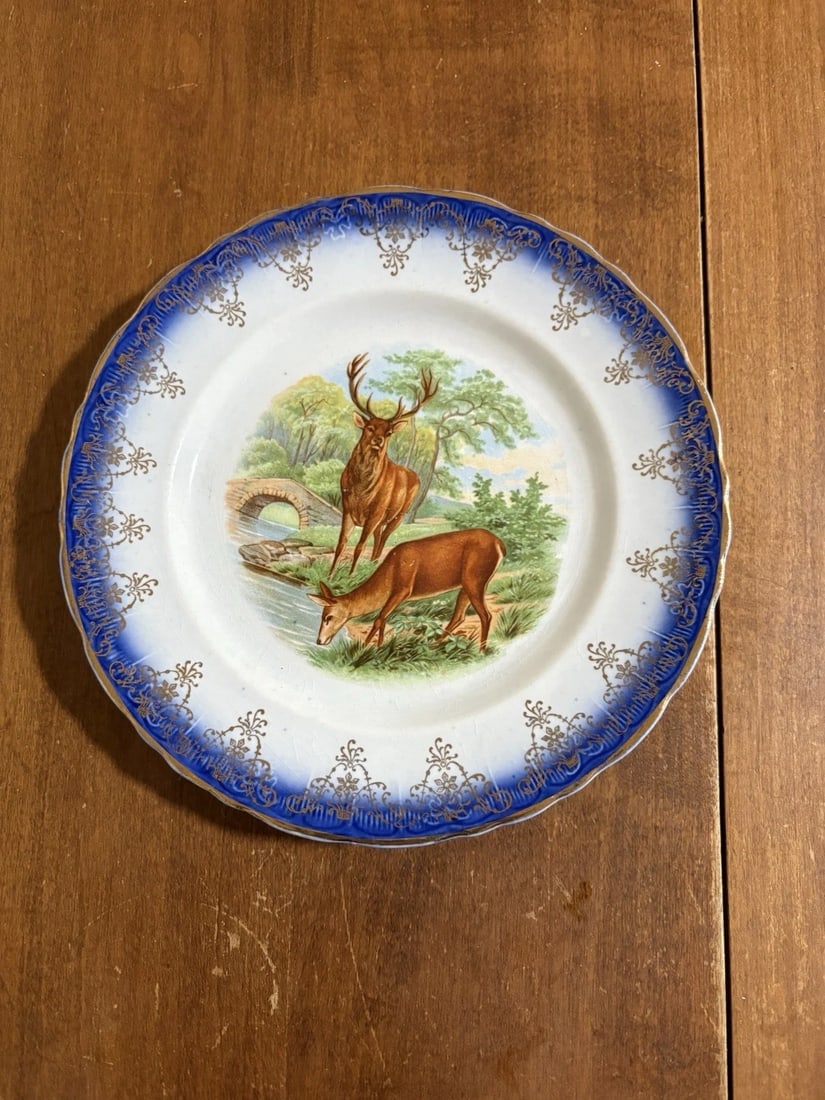 10 Flow Blue Stag Plates - 10