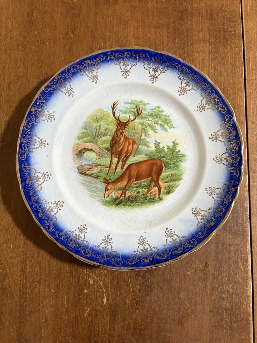 10 Flow Blue Stag Plates - 4