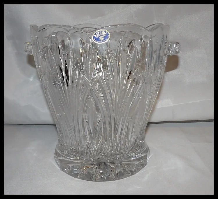 Czech Royal Limited 24% Lead Crystal Heavy Ice Bucket Champagne - 2