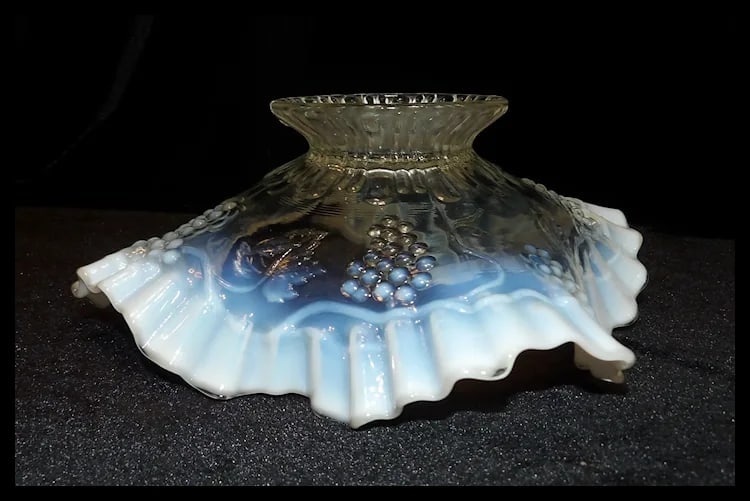 Jefferson 8” Footed Crimped Grape Vine Opalescent Bowl - 7
