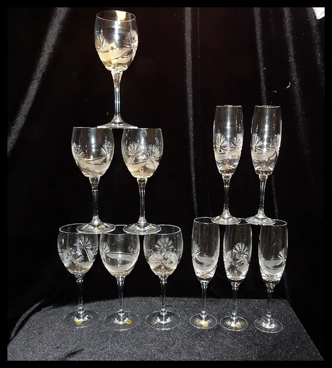 Sklo Bohemian Czech Republic Crystal Stemware NOS with Labels - 2