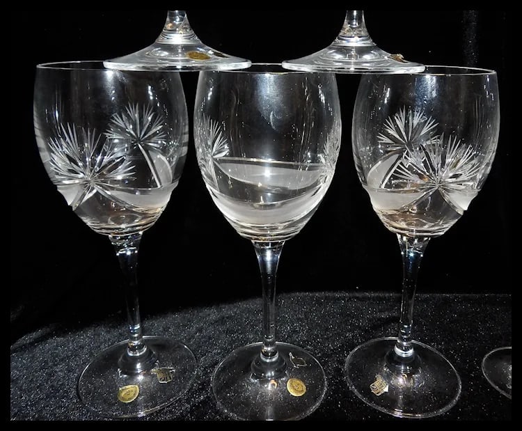 Sklo Bohemian Czech Republic Crystal Stemware NOS with Labels - 4
