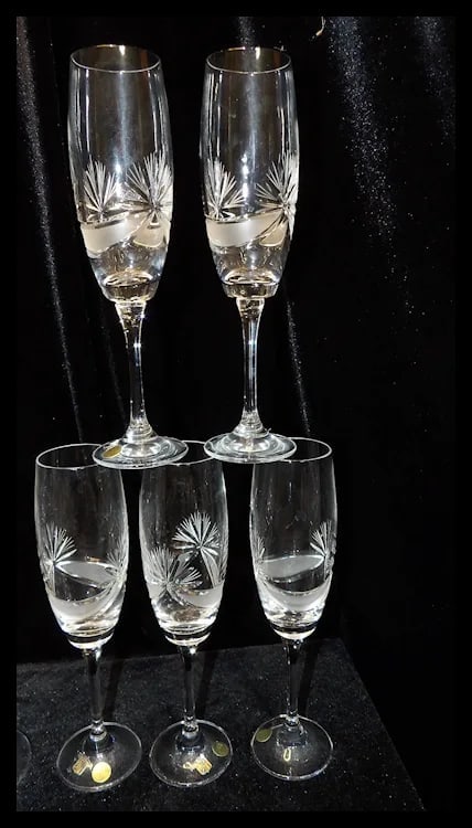 Sklo Bohemian Czech Republic Crystal Stemware NOS with Labels - 5