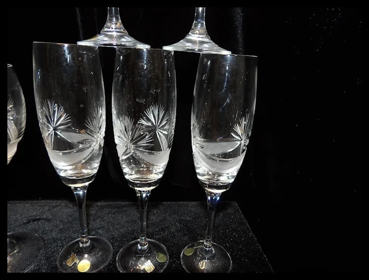 Sklo Bohemian Czech Republic Crystal Stemware NOS with Labels - 6