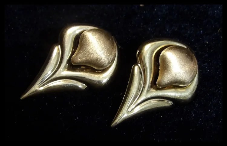Brev Italian 14 KT Gold Convertible Hearts Earrings - 5