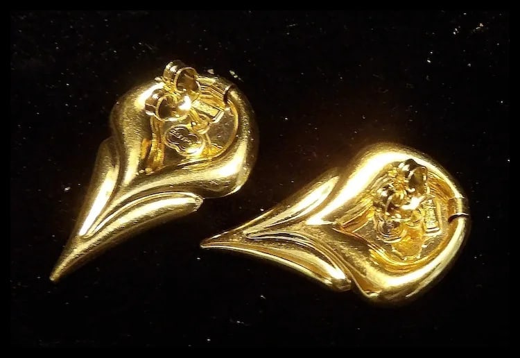 Brev Italian 14 KT Gold Convertible Hearts Earrings - 8