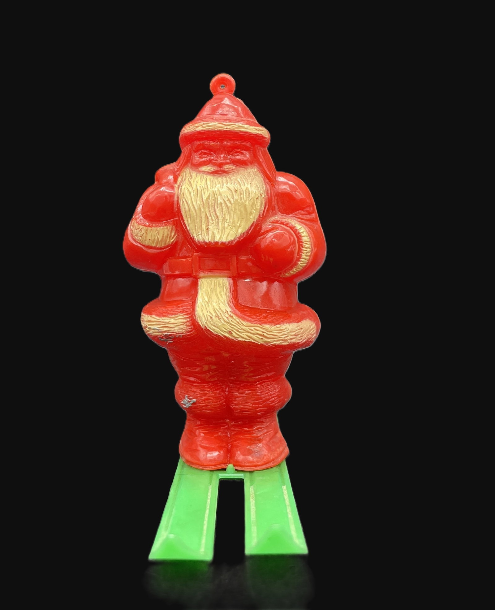 Vintage IRWIN MADE IN USA SANTA on Skis PLASTIC - 3