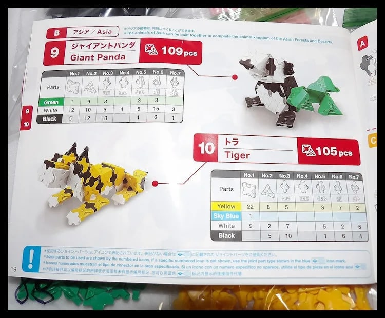 YOSHIRITSU Animal World Wild Kingdom Rakyu LaQ LABS 1234 Blocks - 8