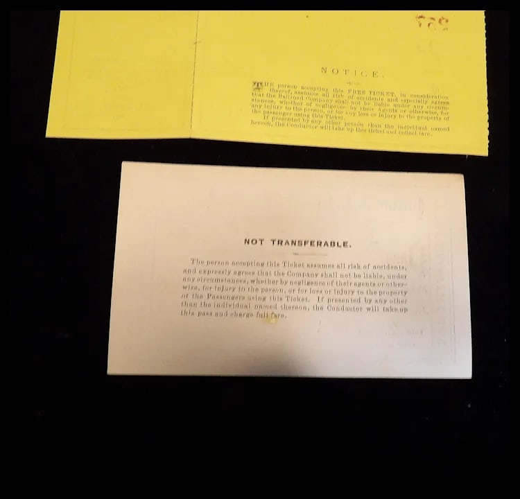 Antique Rail Road Tickets and Passes of the Peoria, Pekin and Jacksonville R.R.-Cairo and Vincennes - 11