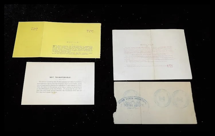 Antique Rail Road Tickets and Passes of the Peoria, Pekin and Jacksonville R.R.-Cairo and Vincennes - 9