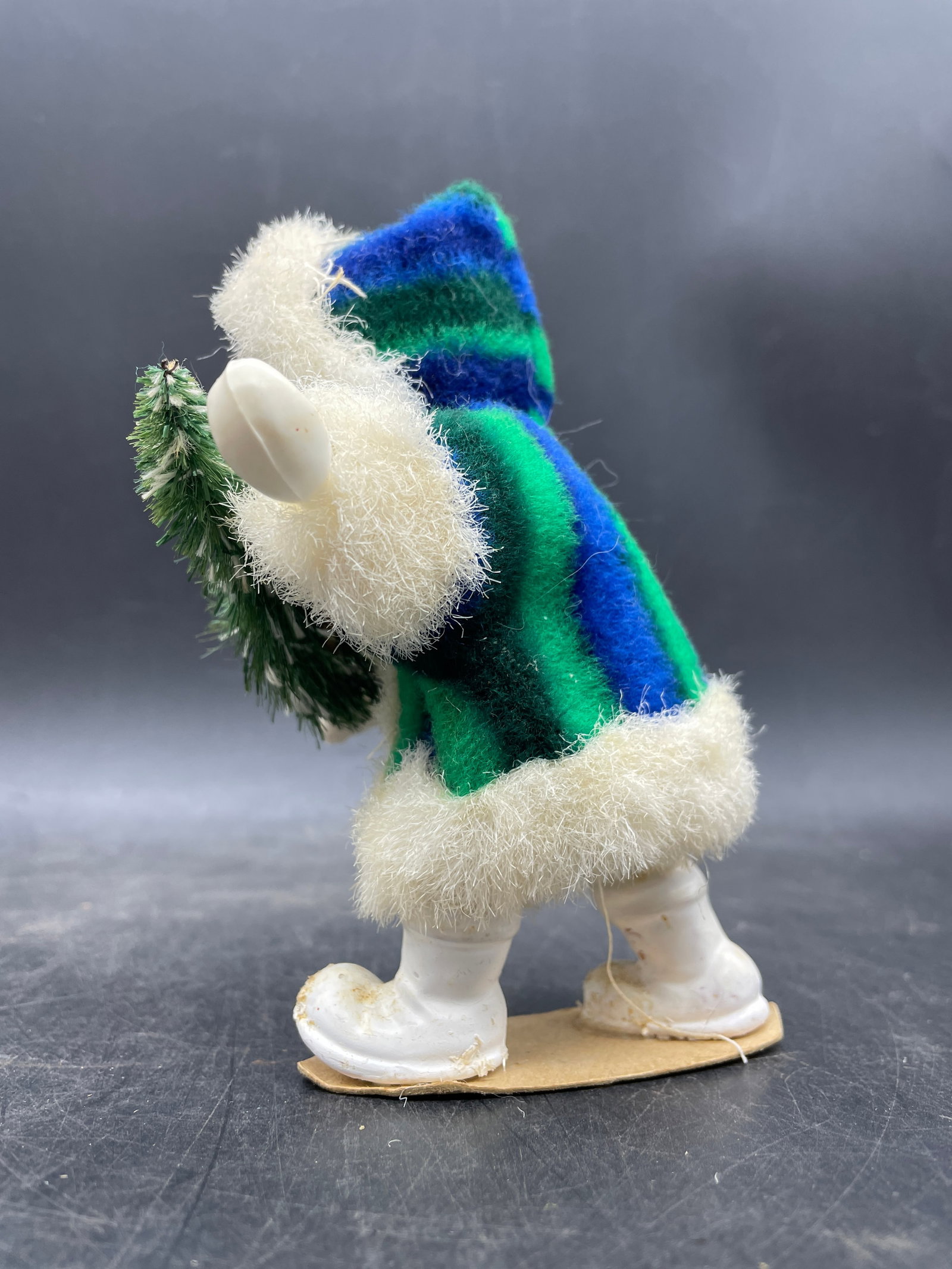 Vintage Belsnickle Molded Plastic with Fur Beard - 2
