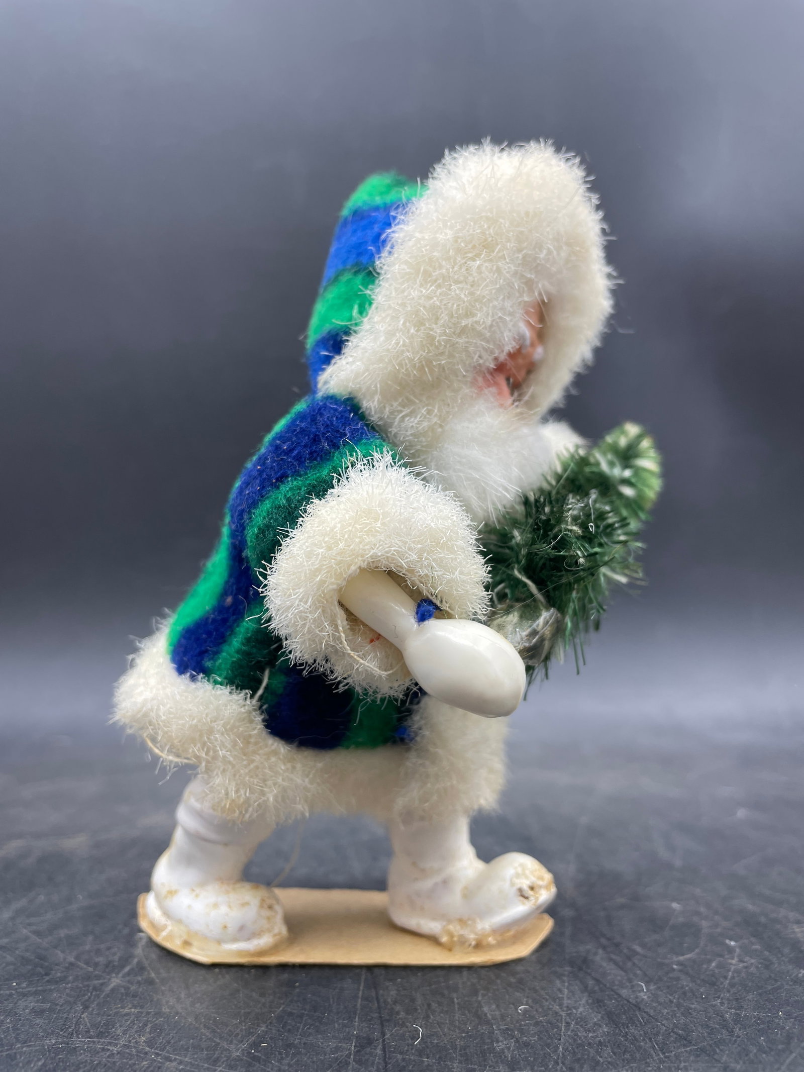 Vintage Belsnickle Molded Plastic with Fur Beard - 4