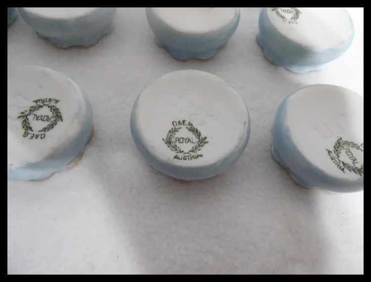 O & E.G. Royal Austria Porcelain Salt Cellars - 6
