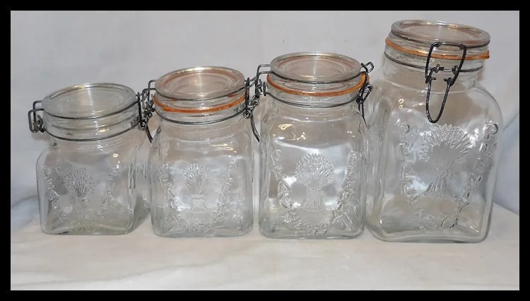 Counter Canister Jars Crownford Granny’s Products Peace Plenty 1879 / Italy 1968 - 2