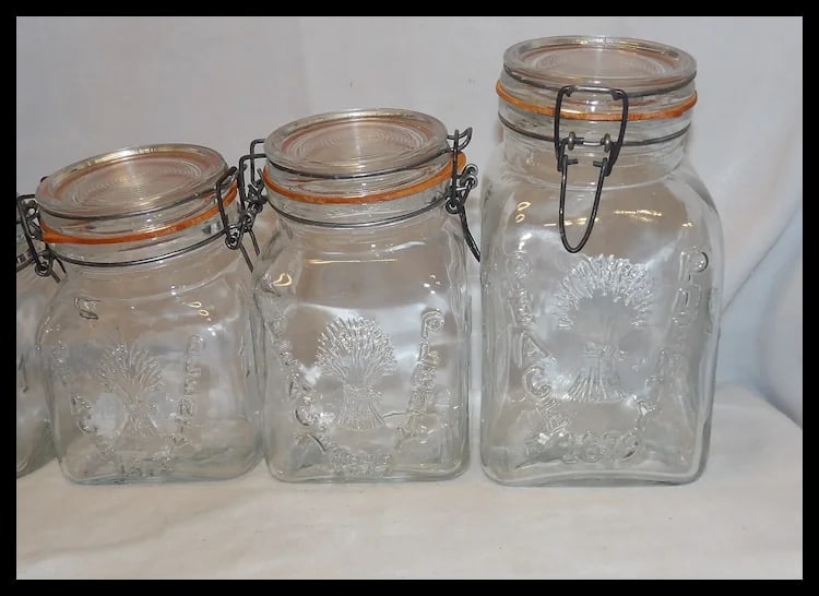 Counter Canister Jars Crownford Granny’s Products Peace Plenty 1879 / Italy 1968 - 6