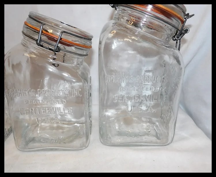 Counter Canister Jars Crownford Granny’s Products Peace Plenty 1879 / Italy 1968 - 9