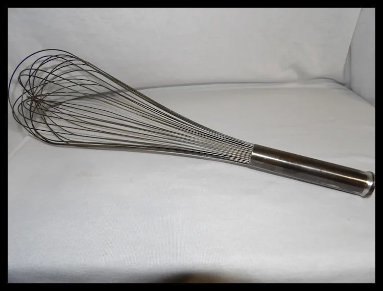 Vintage Early 1900’s 18”Commercial Metal Whisk - 3