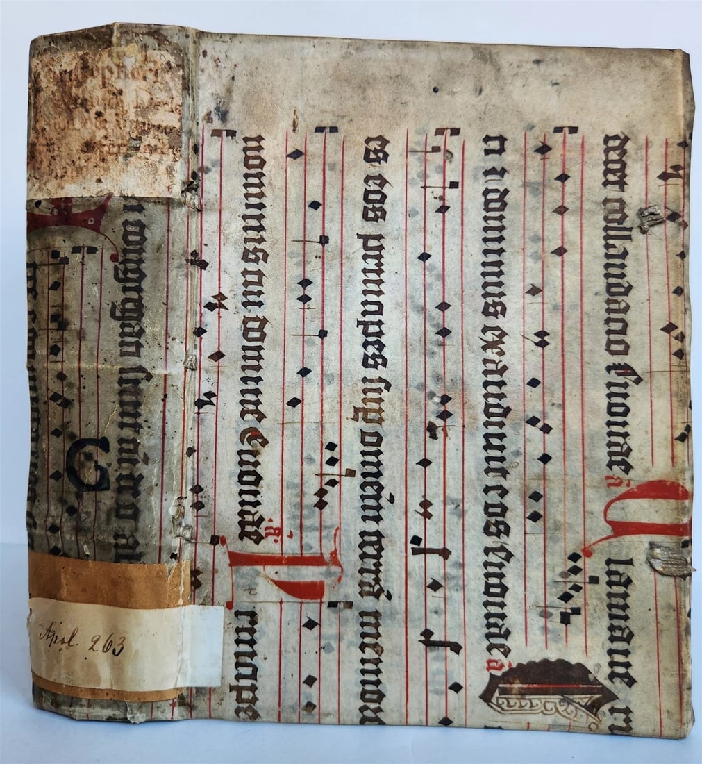 1580s THEOLOGY in GERMAN w/ ANCIENT ANTIPHONAL VELLUM BINDING antique 16th CENT.: Title: 1580s THEOLOGY in GERMAN w/ ANCIENT ANTIPHONAL VELLUM BINDING antique 16th CENT. Description: Rosenbusch,C. Declaration Der untüchtigen, unwarhafften Abfertigung, Luce Osiandri Predicanten