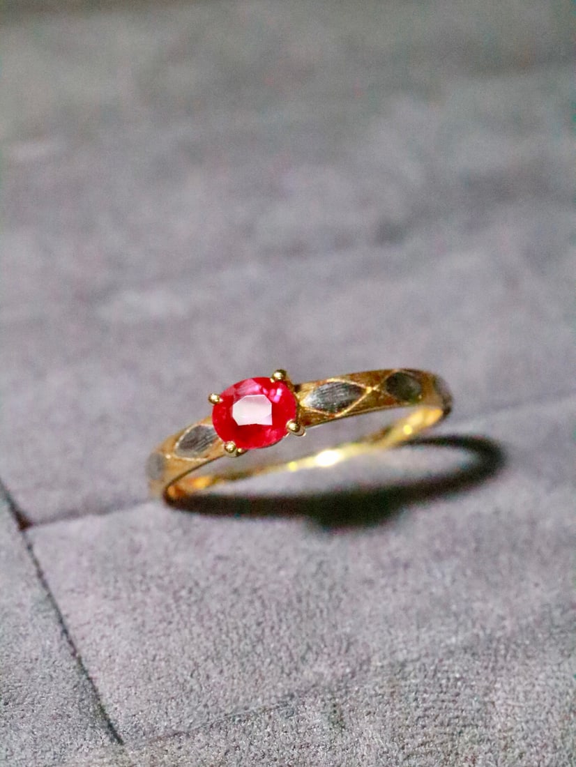 18K Gold Ruby Ring - 4