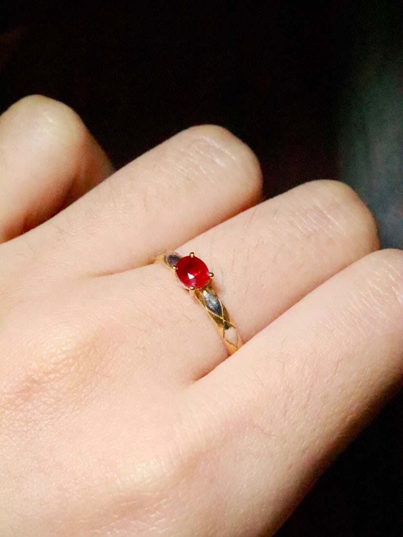 18K Gold Ruby Ring - 7
