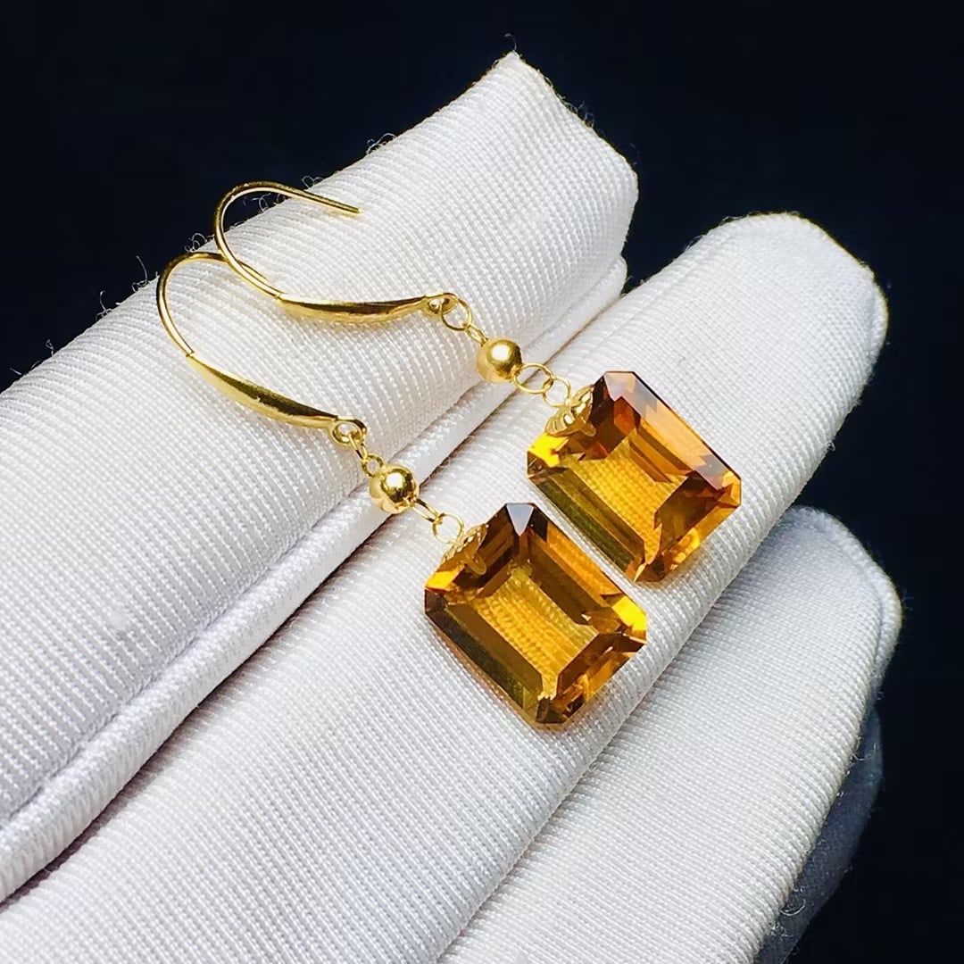 Natural citrine earrings - 2