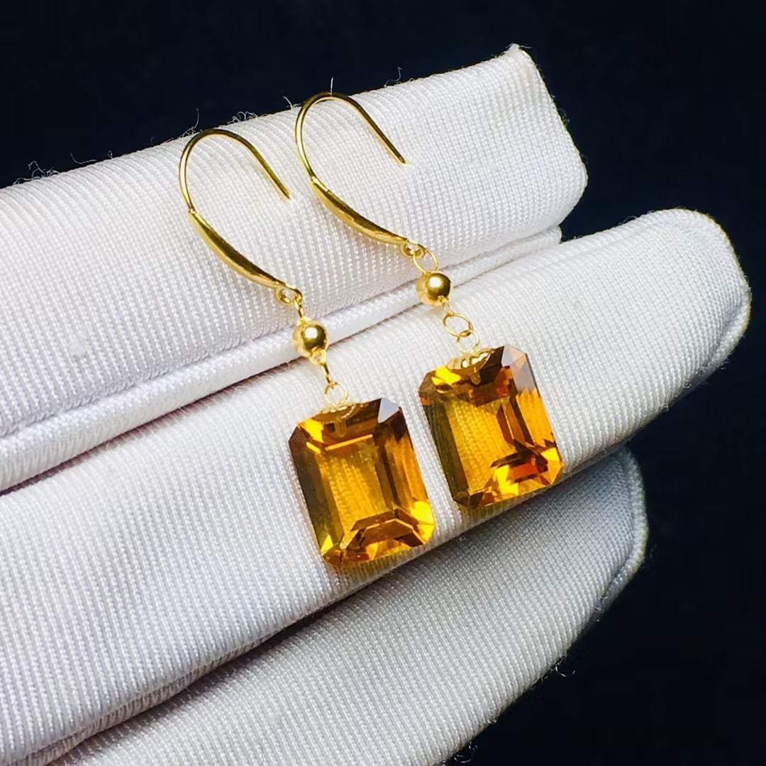 Natural citrine earrings - 3