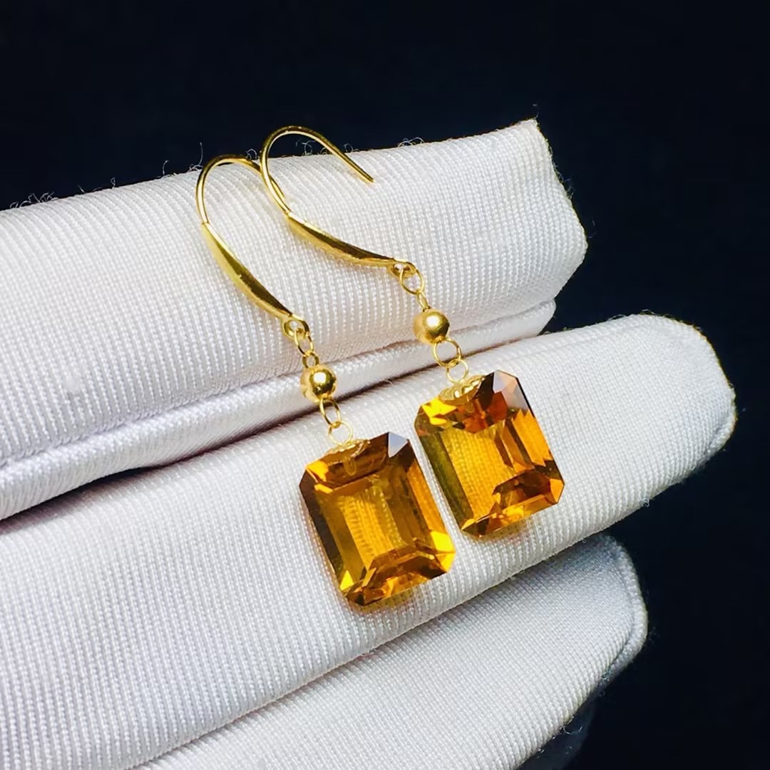Natural citrine earrings - 4