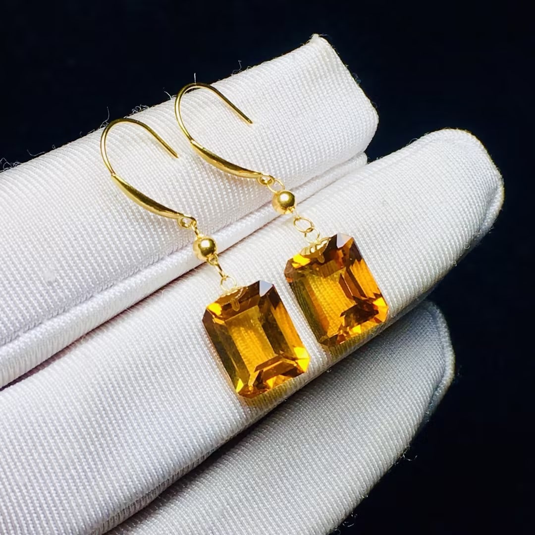 Natural citrine earrings - 5
