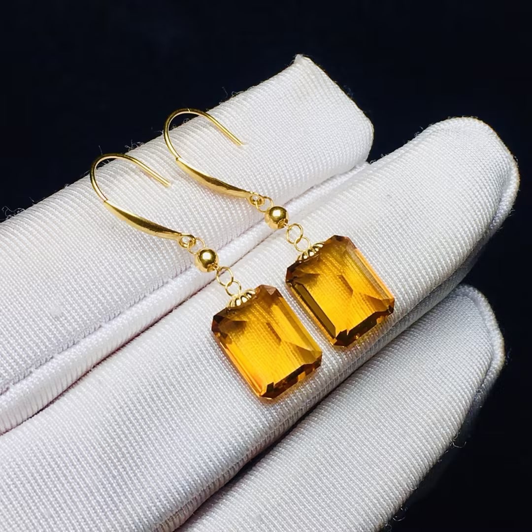 Natural citrine earrings - 6