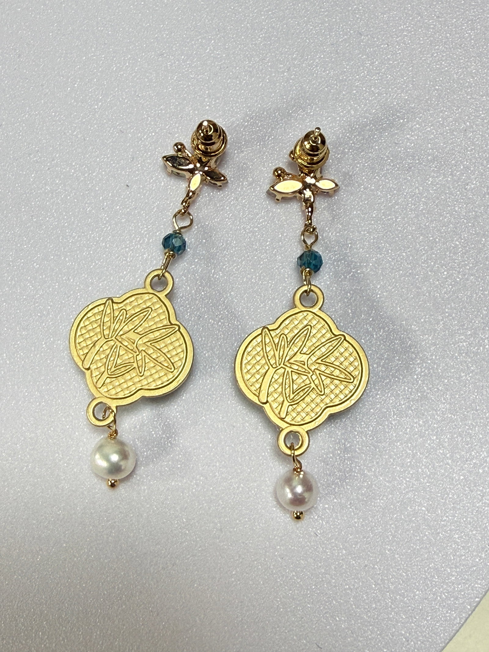 Song Brocade Clover Earrings - 2