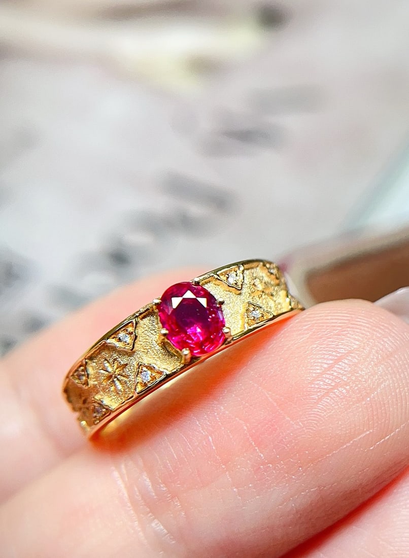 18K Gold Ruby Ring - 6