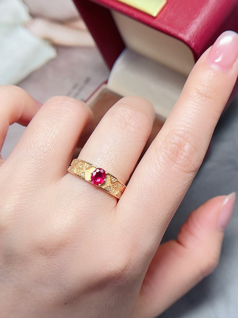 18K Gold Ruby Ring - 7