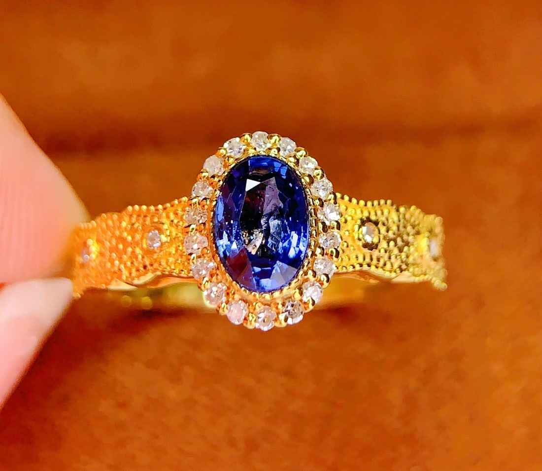 18K Gold Natural Sapphire Ring - 2