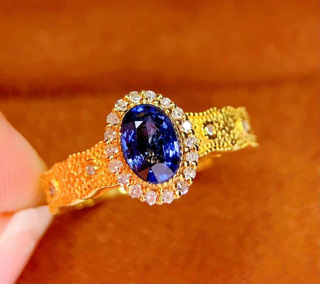 18K Gold Natural Sapphire Ring - 3