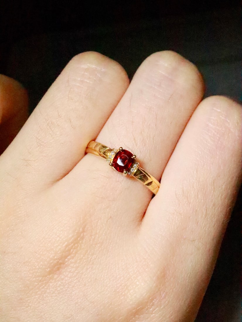 18K Gold Natural Spinel Ring - 7