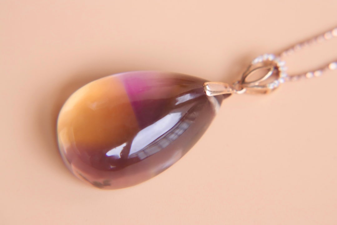18K Gold Bi-color Ametrine Diamond Pendant - 6