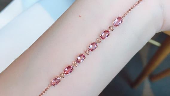 18K Gold Natural Tourmaline Bracelet