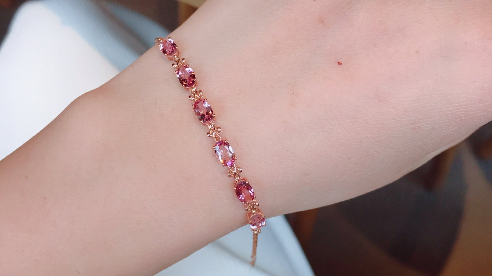18K Gold Natural Tourmaline Bracelet - 5