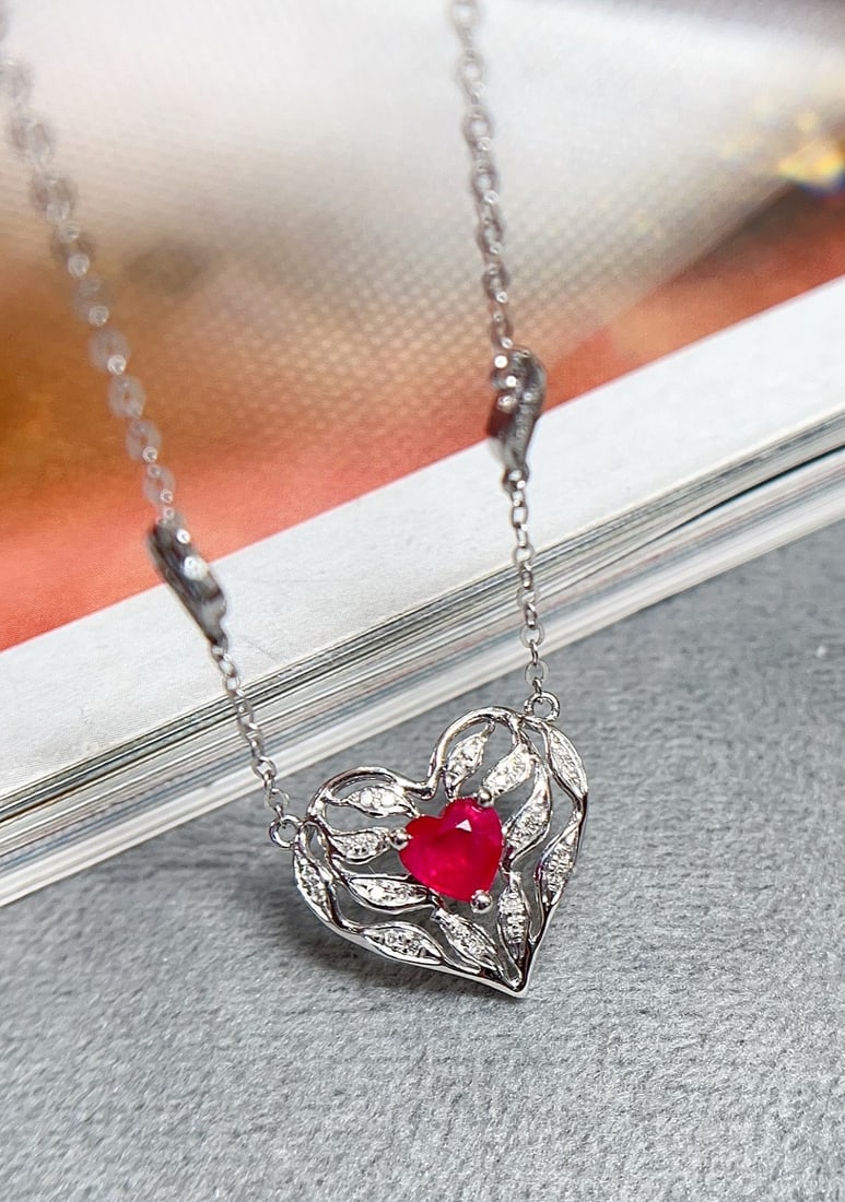 18K Gold Ruby Necklace - 2