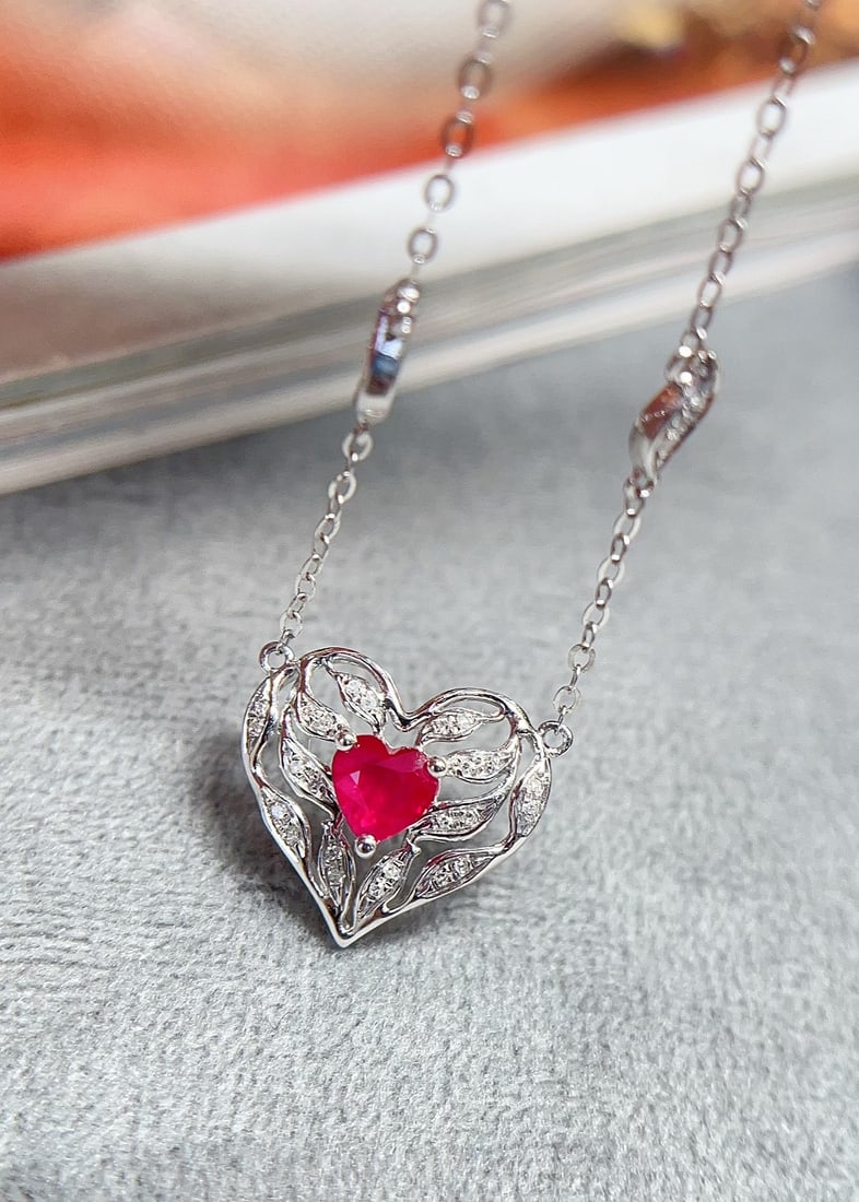 18K Gold Ruby Necklace - 3