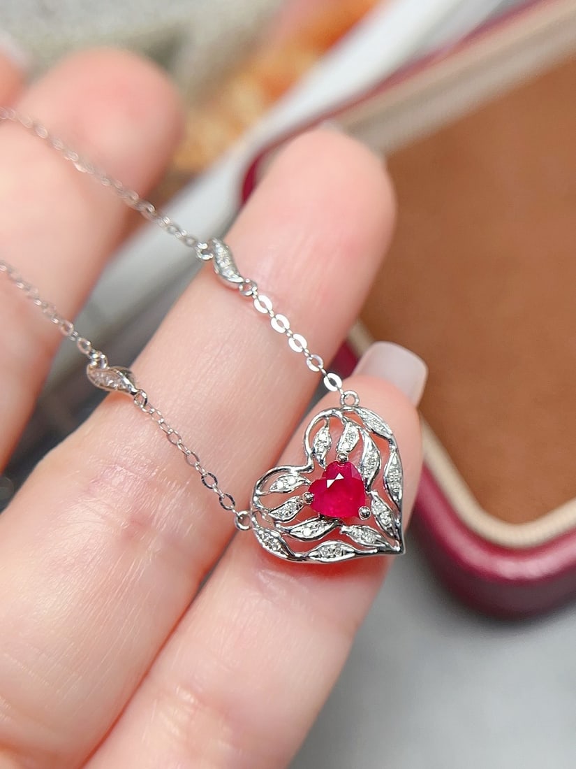 18K Gold Ruby Necklace - 5